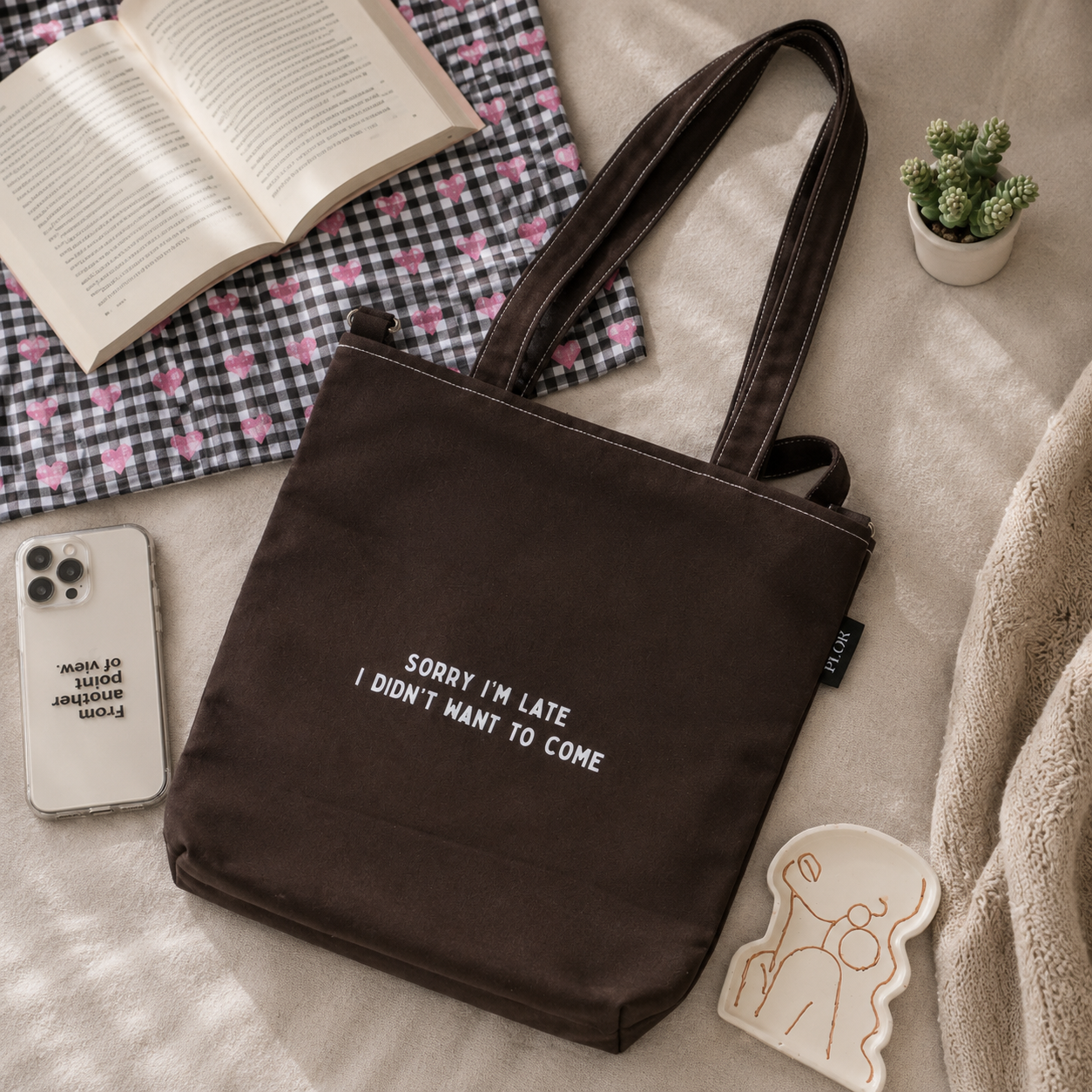 Mocha College Tote Bag