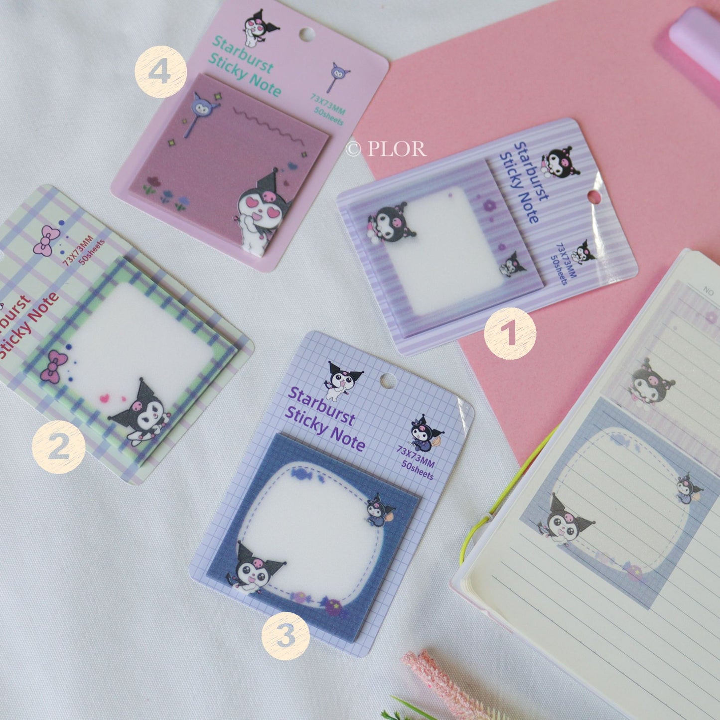 Square Sticky Notes (Kuromi)