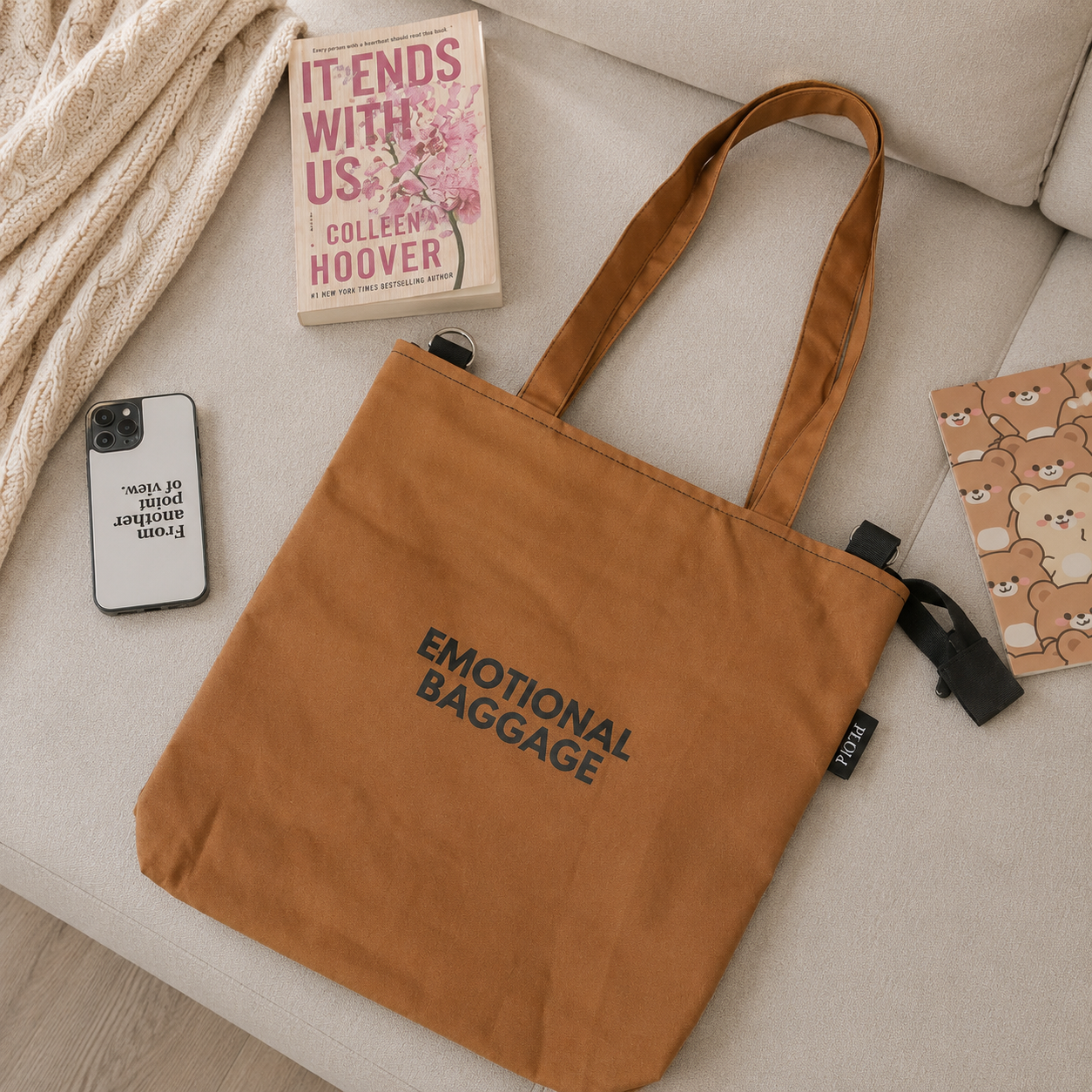 Brown College Tote Bag