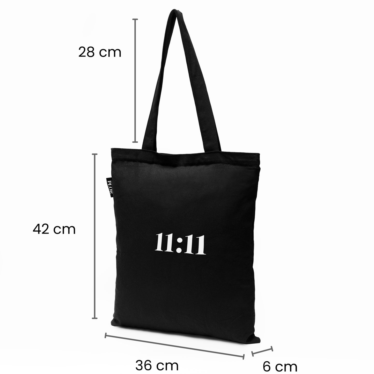 Basic Black Zipper Tote Bag 04