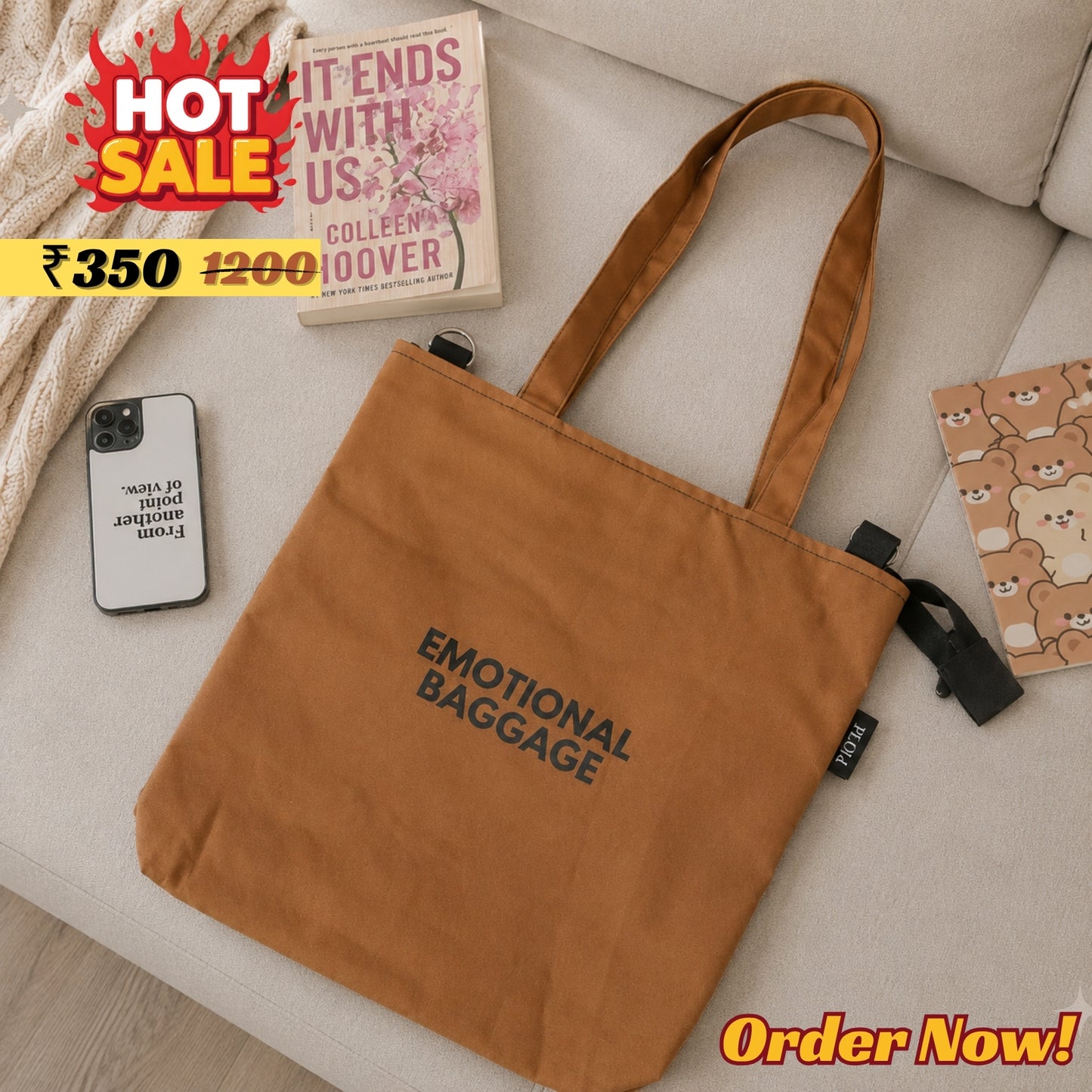 Brown College Tote Bag