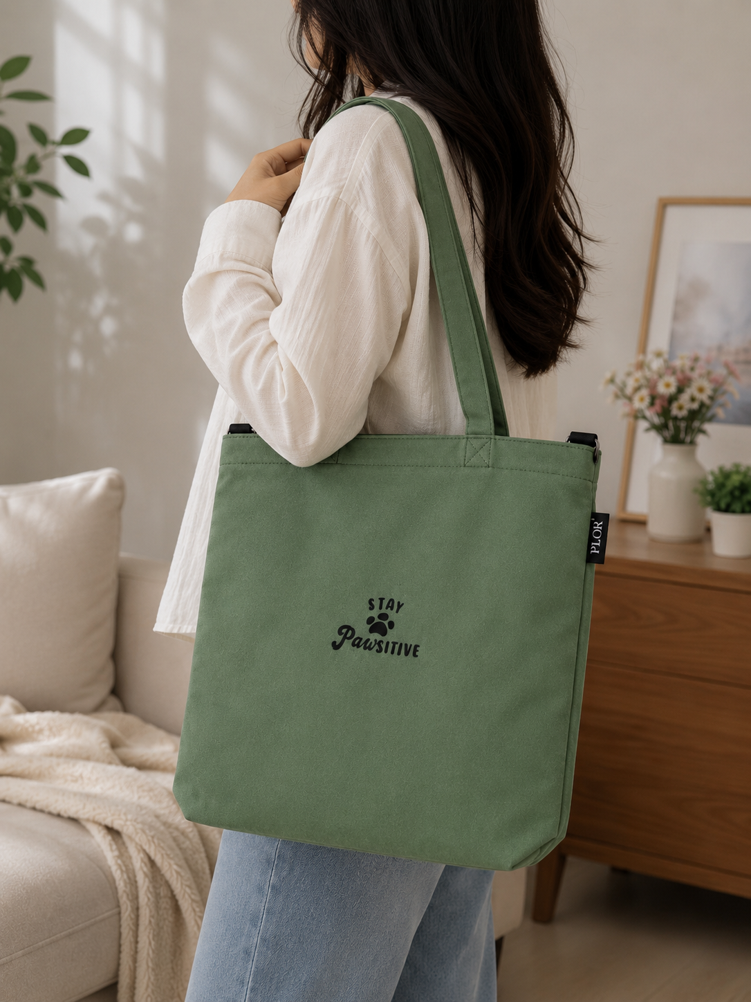 Dark Green College Tote Bag