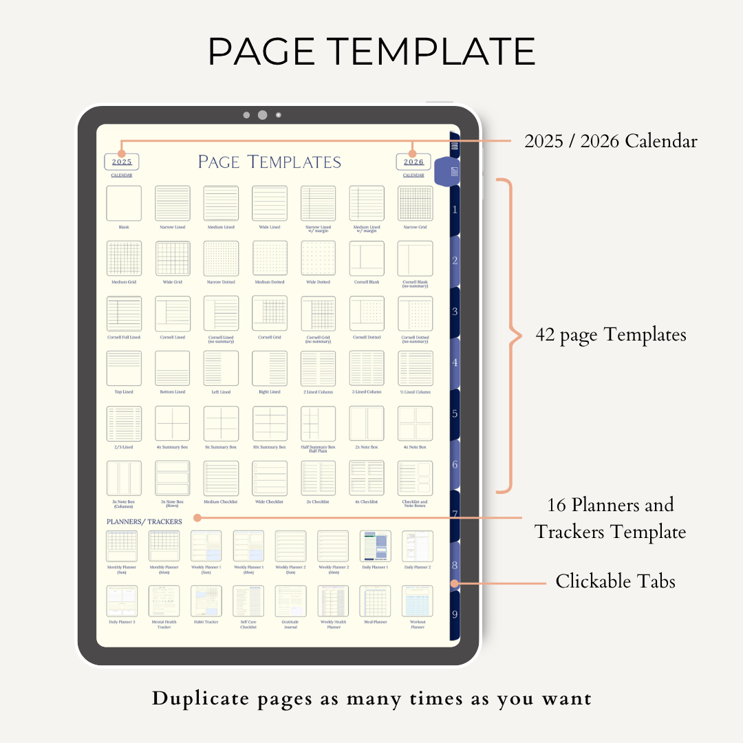 Digital All in One Notebooks Template (Infinite Usage)