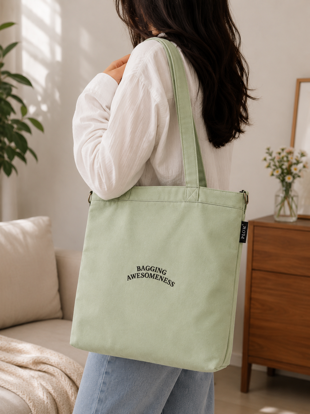 Pastel Mint College Tote Bagl