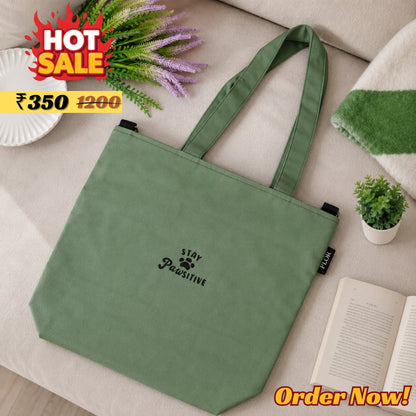 Dark Green College Tote Bag
