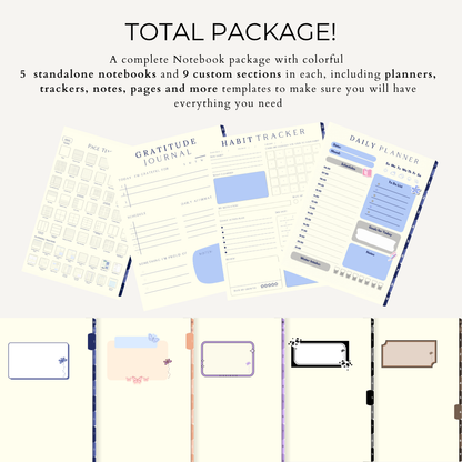 Digital All in One Notebooks Template (Infinite Usage)