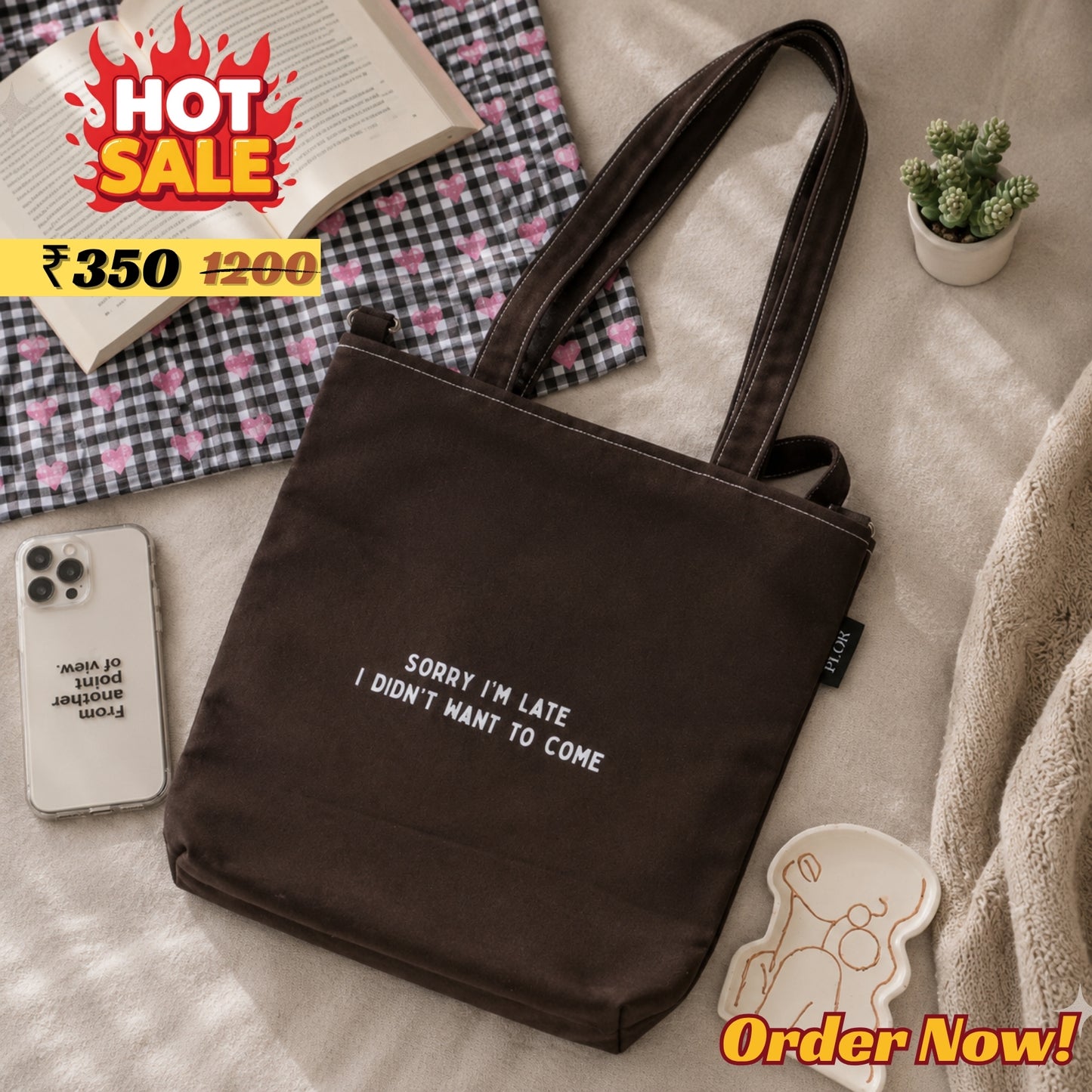 Mocha College Tote Bag