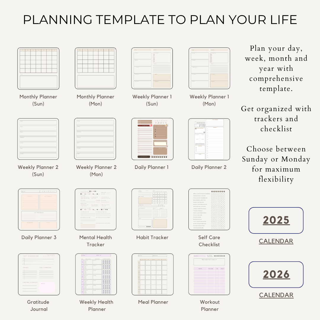 Digital All in One Notebooks Template (Infinite Usage)