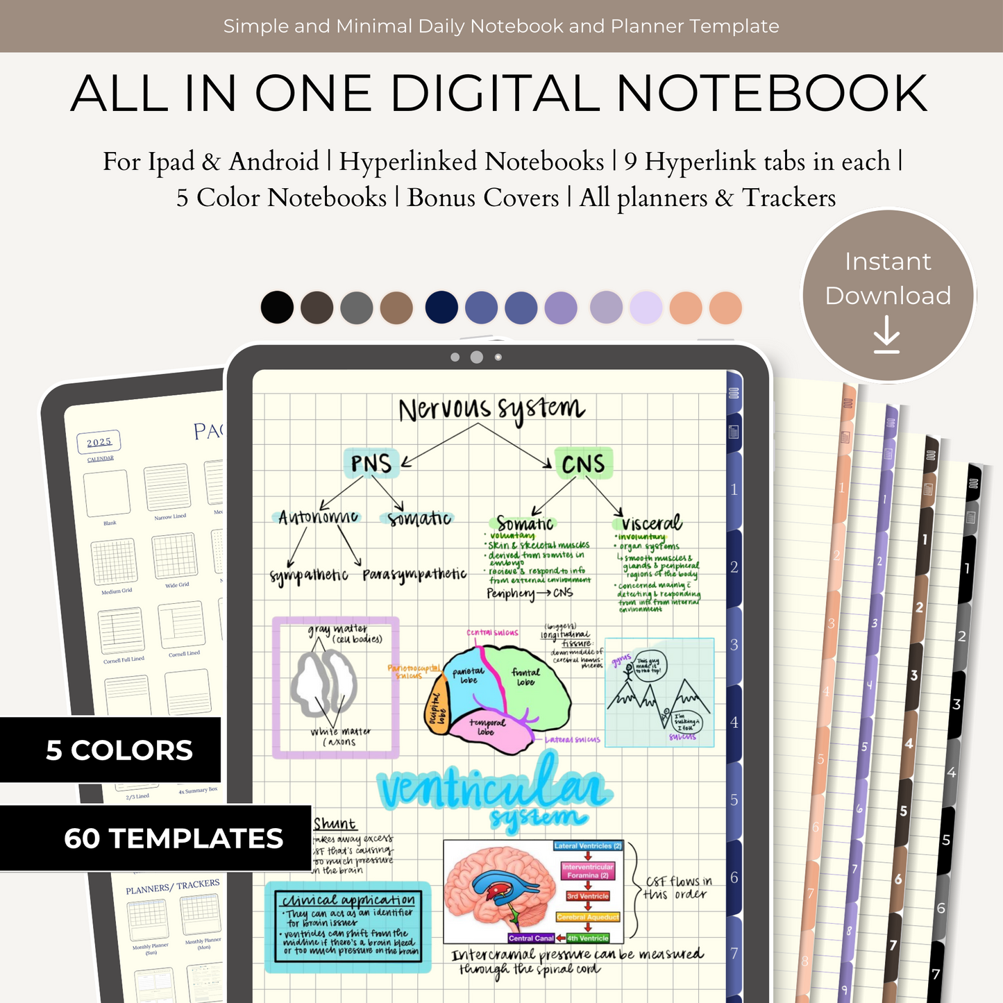 Digital All in One Notebooks Template (Infinite Usage)