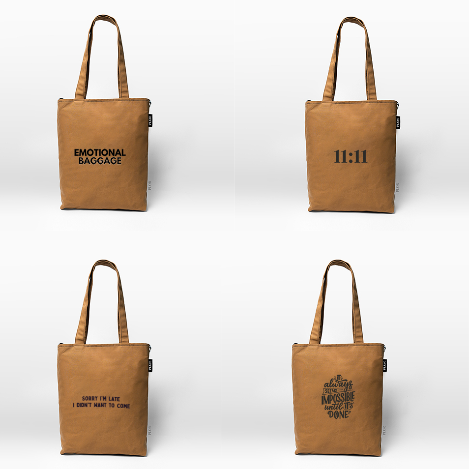 Brown College Tote Bag (Water Repellent)