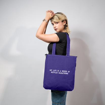 Purple College Tote Bag