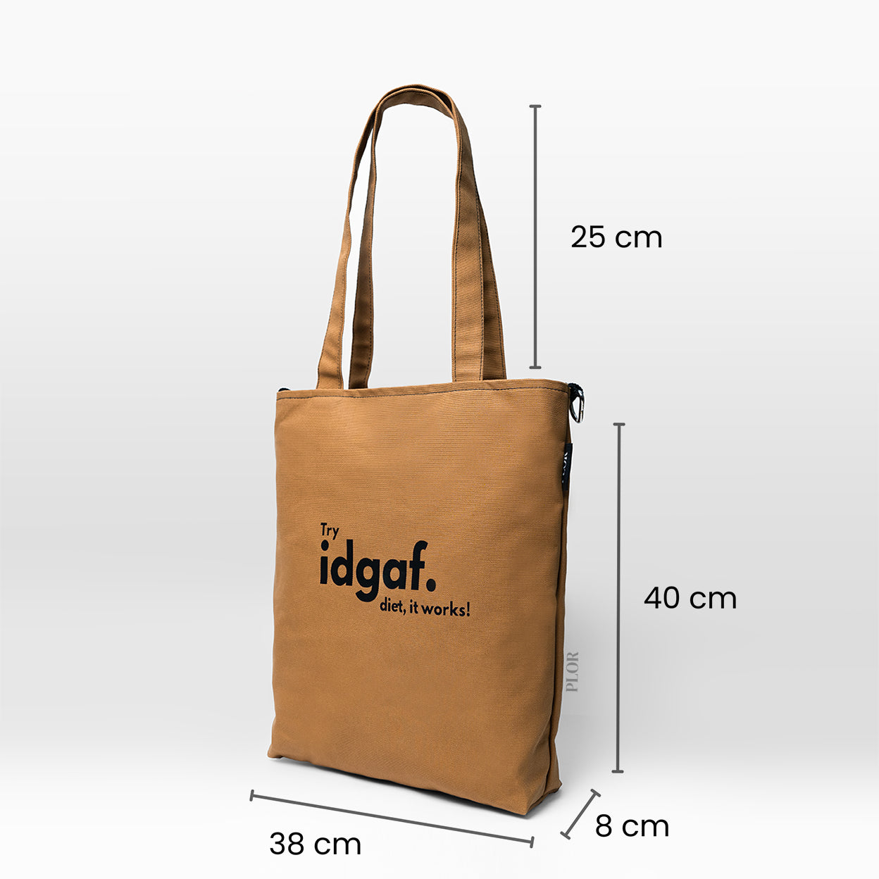 Brown College Tote Bag (Water Repellent) IDGAF - PLOR