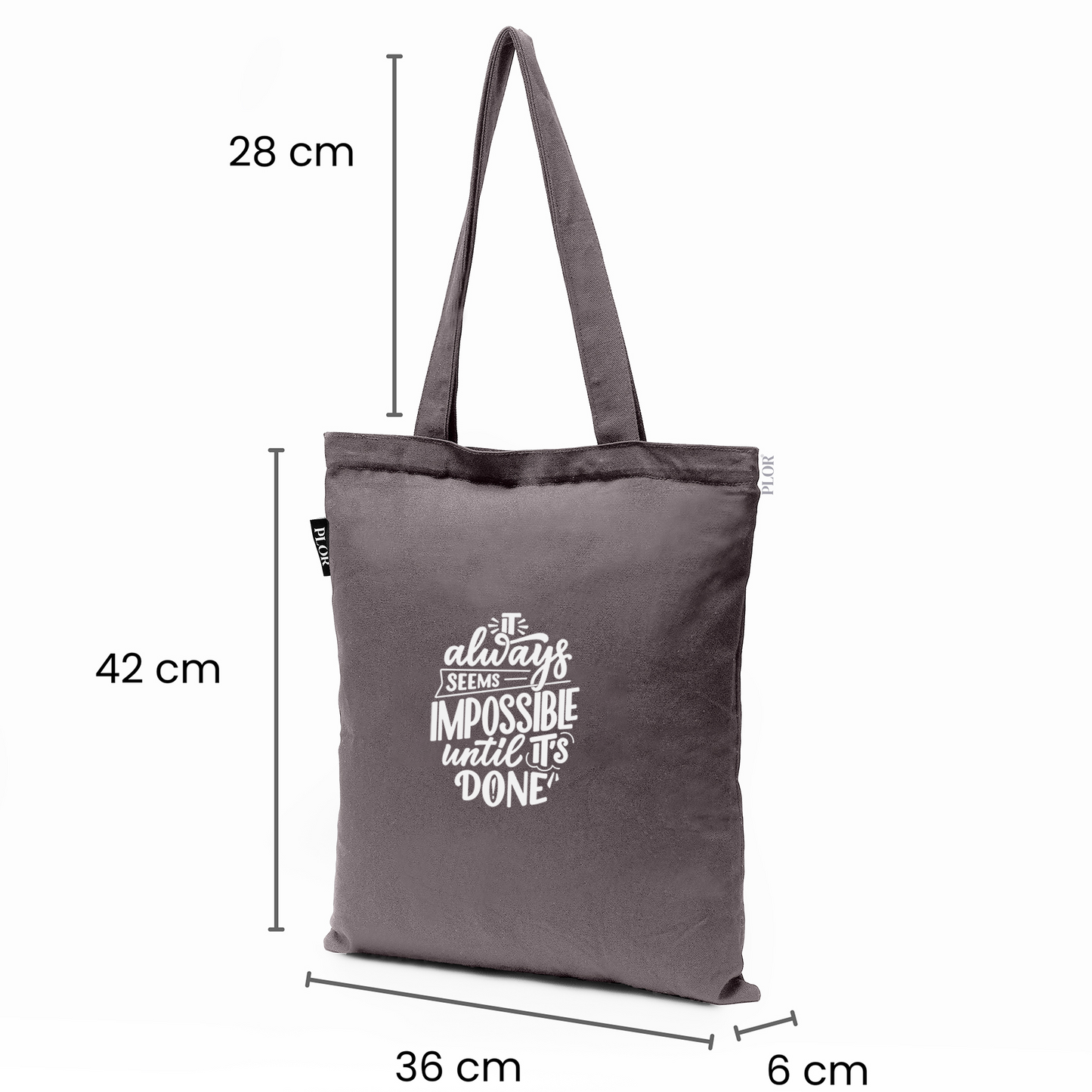 Basic Grey Zipper Tote Bag 02