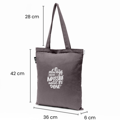 Basic Grey Zipper Tote Bag 02