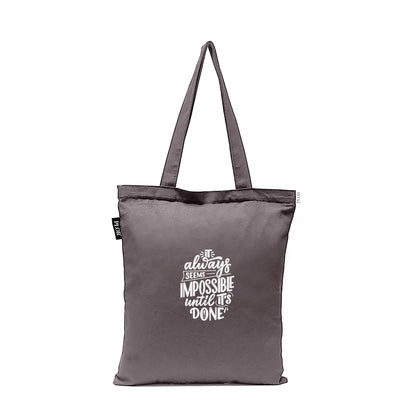 Basic Grey Zipper Tote Bag 02