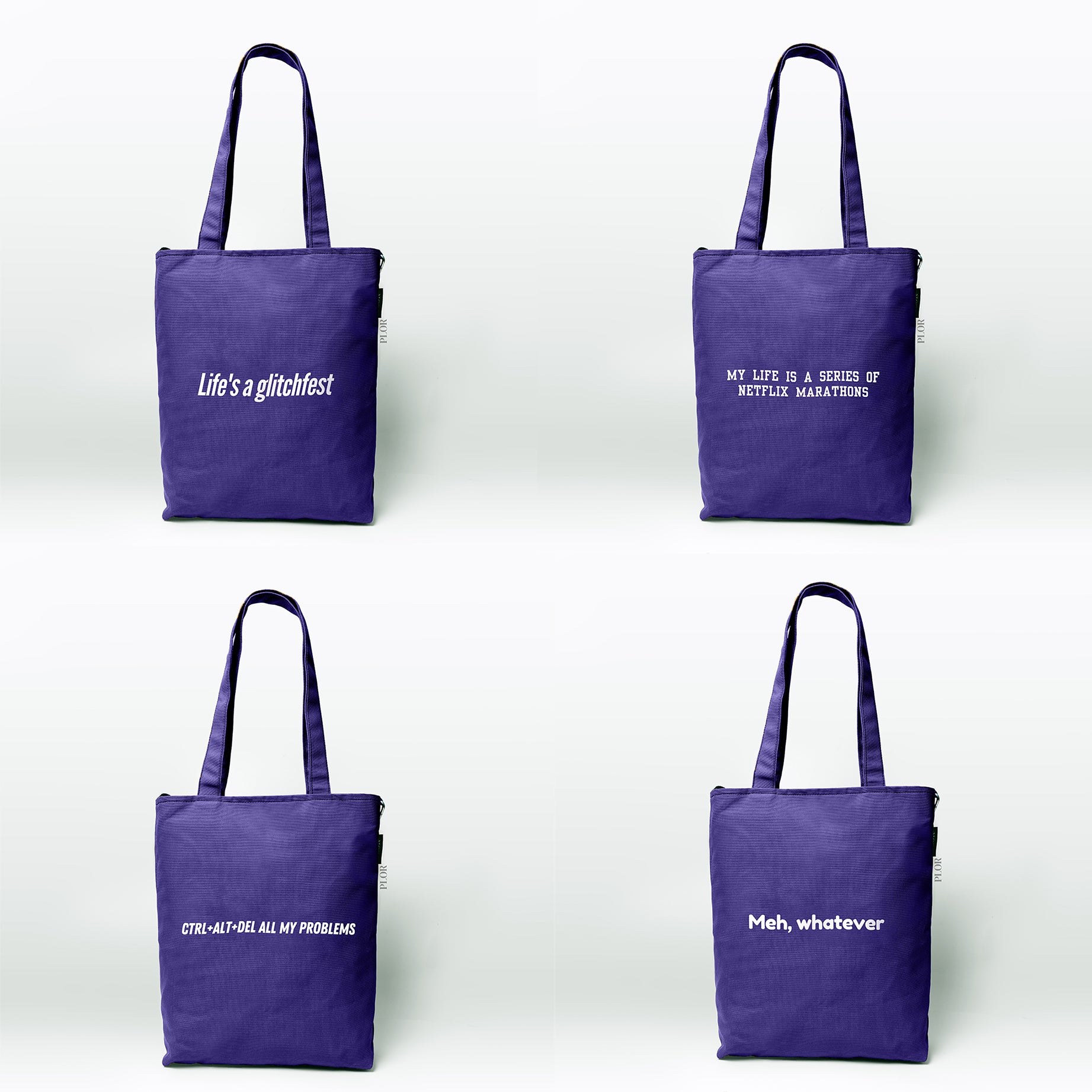 Purple canvas tote bags hot sale