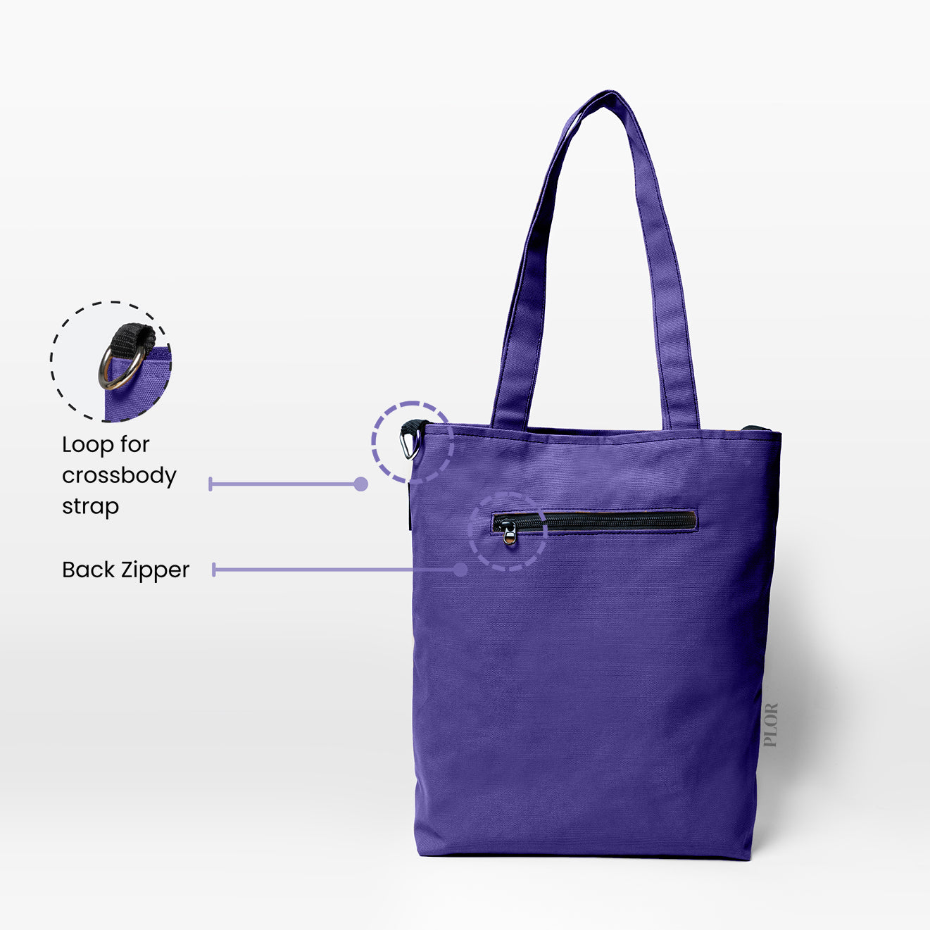 Purple College Tote Bag