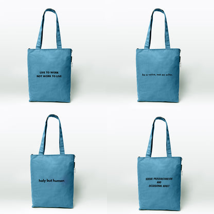 Sky Blue College Tote Bag