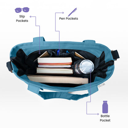 Sky Blue College Tote Bag