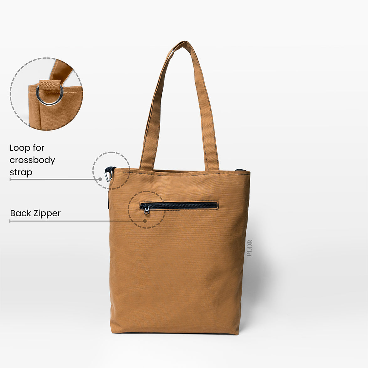 Brown College Tote Bag (Water Repellent)