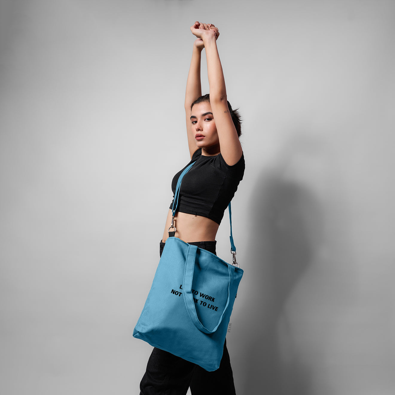 Sky Blue College Tote Bag