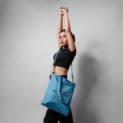 Sky Blue College Tote Bag