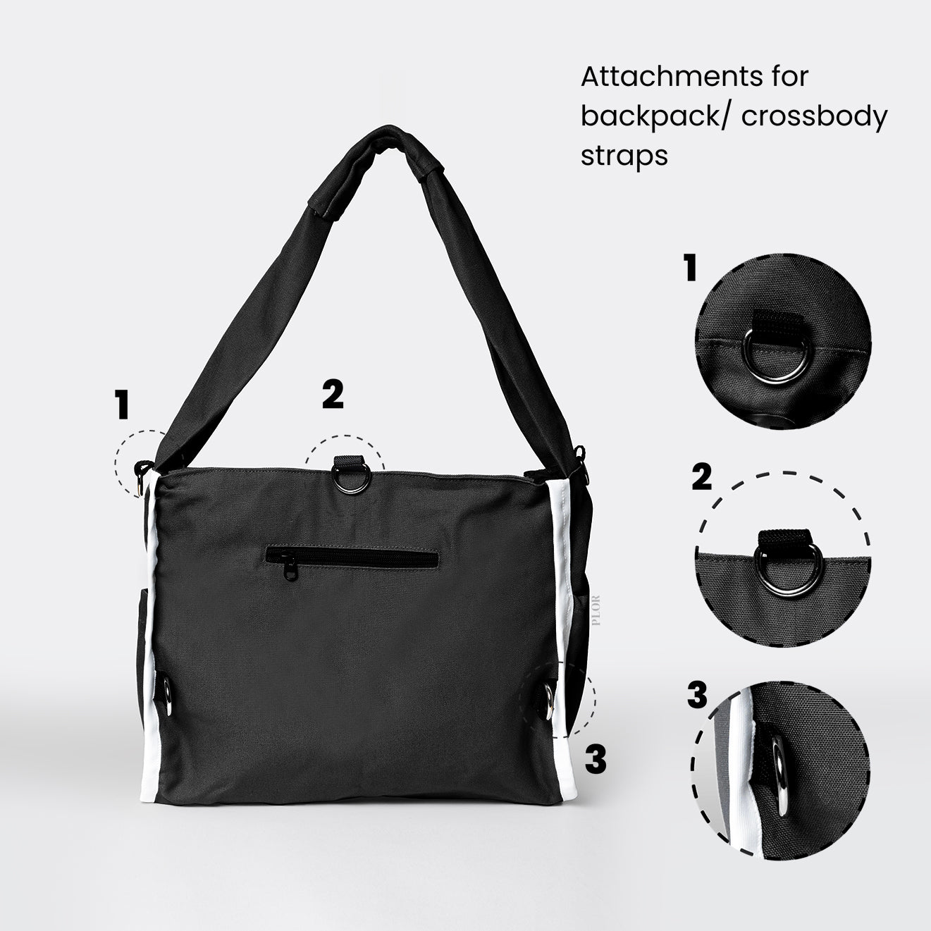 Black Shoulder Tote Bag - Main Image