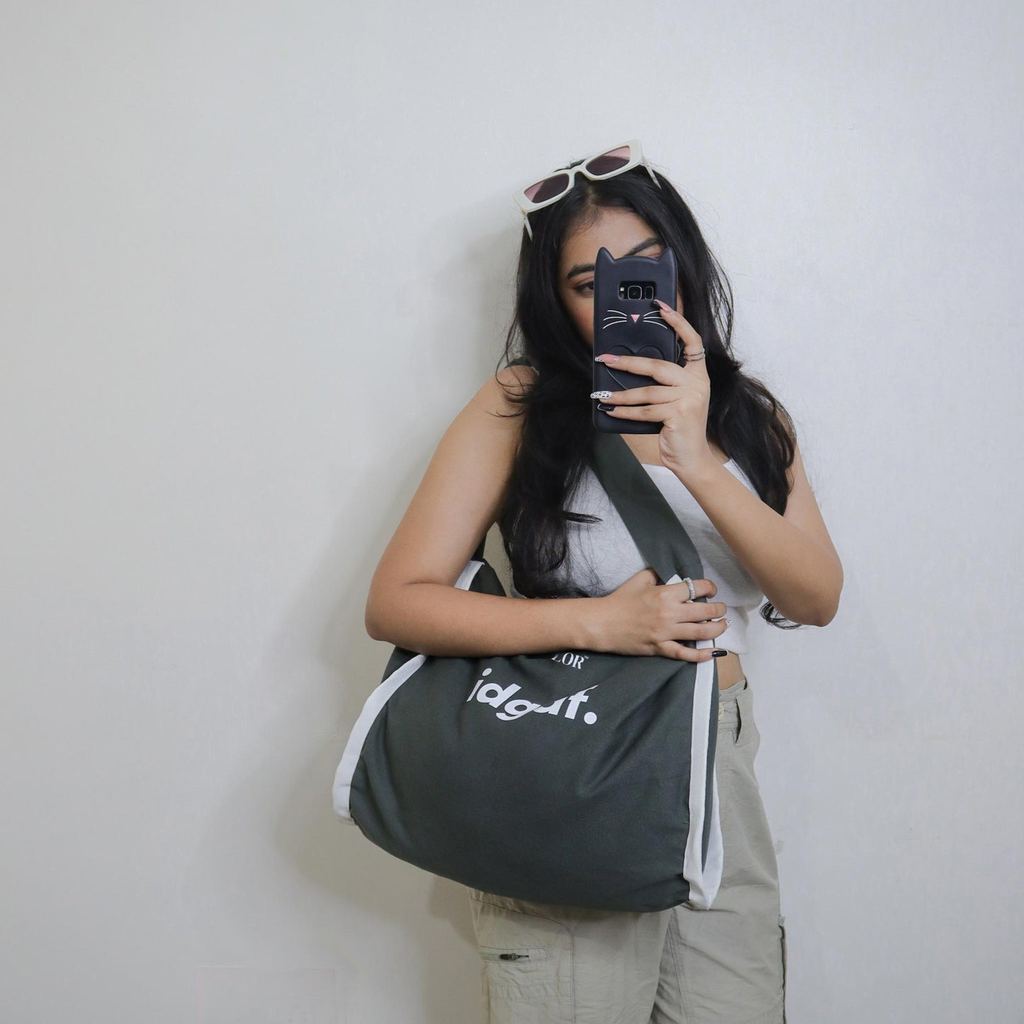 Grey Shoulder Bag